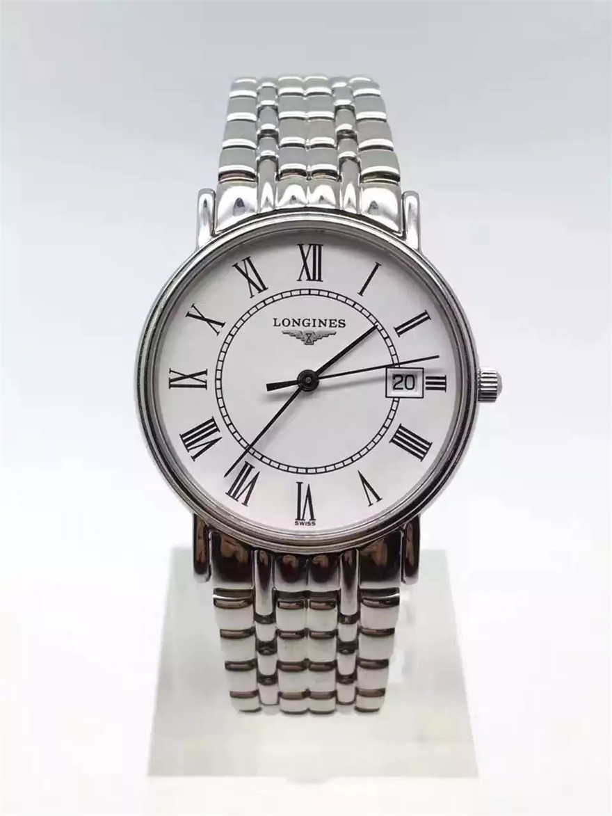 [9.5新]浪琴瑰丽系列精钢石英女表