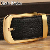 Belt Male Needle Buckle Head Layer Bull Leather Belt Real Bull Leather Business Casual Pure Copper Buckle Head Fashion Lengthened Pants with CI40