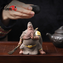 High-grade purple sand Guan Gong tea pet can raise boutique kung fu tea set tea table creative ornaments tea play