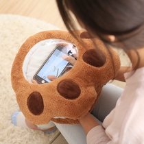Winter playing mobile phone warm artifact creative visual hand warmer cover can be added hand warmer pillow plush toy female gift