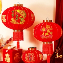 Rural gate high-end red lanterns a pair of Spring Festival New Years balcony door decorations 2022 new Chinese style