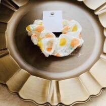 South Koreas Dongdaemun Temperament Summer Qualification Small Clearing New Ring Large Intestine Hair Ring Orange Color Ensemble