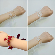 Bride Wrist Flower Bridesmaid Sisters Group Hand Flower High-end Wedding Hansen Wedding Super Fairy Beauty hipster Bracelet
