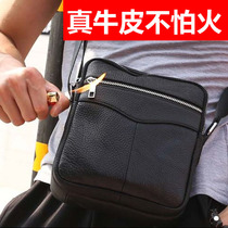 New first layer cowhide mens bag shoulder bag mens leather bag messenger bag vertical casual hanging bag oblique cross bag