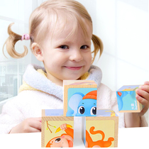 Childrens puzzle six-sided painting Early education building blocks 3-4-6 years old baby enlightenment puzzle force development toys men and girls