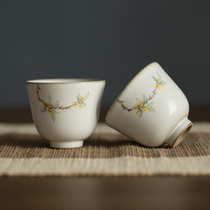 Jingdezhen hand-painted sweet-scented osmanthus small tea cup literary fresh kung fu tea set quaint tea master Cup