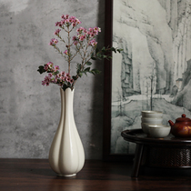 Jingdezhen Imitation Song small vase Chinese jewelry ornaments flower arrangement dried flower Chinese tea table decoration bottle floral artist vase