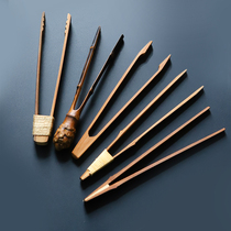 Handmade bamboo tea clip bamboo cup clip set tea ceremony tweezers kung fu tea set zero with six gentlemen tea clip