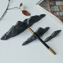 Japanese Zen ceramic mountain ornaments creative mountain tea pet point stone into gold dry landscape decoration study pen holder chopsticks rack