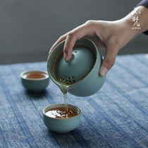 Not Van Jingdezhen ceramic fast guest Cup One Pot Two Cups portable travel office personal kung fu tea set teapot tea cup