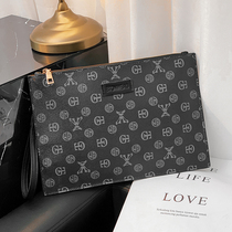 Hong Kong mens clutch new fashion all-match grab bag Korean version of the leather envelope bag casual youth handbag