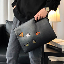 Hong Kong Korean version of mens clutch fashion rivet clutch Street clutch envelope bag shoulder oblique cross bag