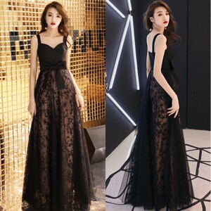 Evening Dress New Banquet Noble Fashion Suspender Long Slim Dress