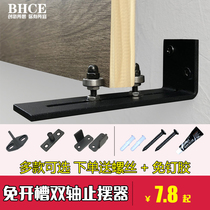 American barn door sliding door wooden door metal floor heating wall installation stopper sliding door positioner guide wheel ground rail