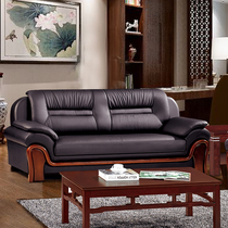 Office sofa Modern Chinese style boss Guests Reception tea table Composition 113 Genuine Leather Sofa Office