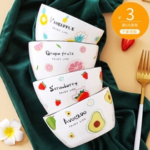 4 clothes Nordic ins Ceramics Cartoon Bowls Cutlery Creativity Cute Breakfast Home Children Rice Small Bowl Couple Bowls