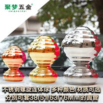 Jumeng hardware 304 stainless steel spiral one-piece ball decorative ball stair handrail ball with supporting seat