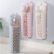 Punch-free chopsticks cage tube dustproof with lid drain chopsticks multi-function wall-mounted chopsticks spoon storage box chopsticks rack