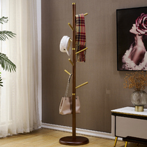 Solid wood hanging clothes hanger floor bedroom minimalist light extravagant bag frame living room Home clothes hat rack Single-pole style big clothes rack