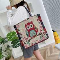 Han-style embroidery single shoulder bag female Han-shao handbag female fashion canvas bag female bag shopping bag