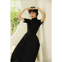 Miss Hua tooth Ai Jia Autumn New thin Joker elegant high collar t simple inner short sleeve slim knitting T female