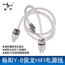Y-8 series Junlong fever power cord HiFi audio power amplifier high-end 7N single crystal copper silver plated national standard American standard line