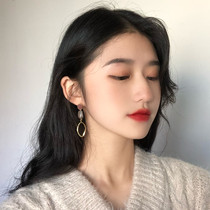 South Koreas new sterling silver advanced resin earrings female summer niche design sense temperament simple Net red earrings tide