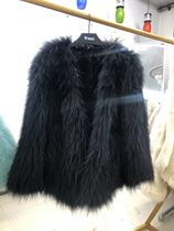 Imported whole leather fur V collar thickened woven double front long after short fur net red same fur winter