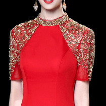 High-end host evening dress skirt women 2021 new Summer toast dress bride atmosphere annual meeting banquet temperament big name