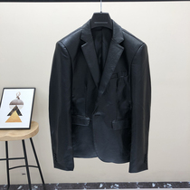 Leather clothing men tide slim Korean version handsome 2020 autumn and winter leather jacket coat mens suit collar soft leather jacket