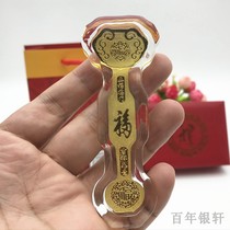 Crystal dollar Ruyi crystal ornaments Bank insurance activities open the door to the gift gold foil gift