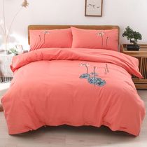 Special Cabinet Goods Outlet Advanced Marriage Classical China Wind Wedding Celebration Pure Cotton Old Coarse Cloth Embroidered Pure Color Four Sets