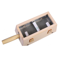 Solid wood made of three holes Moxibustion Box Waist Belly Moxibustion Apparatus Ai Suede Ai Pillar Warm Moxibustion Box With Moxibustion Smoked Ai Box