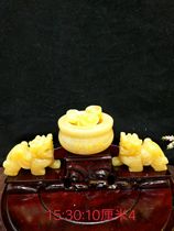 Rice yellow wax stone Yellow Dragon Jade ornamental stone ornamental stone ornamental natural stone feng shui decoration