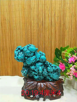 Special Price natural turquoise blue turquoise raw stone ornamental stone large turquoise ornaments with base