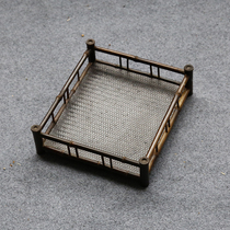 Japanese literati storage square tray tea set storage plate dry bubble table bamboo household solid wood tea cup shelf handmade