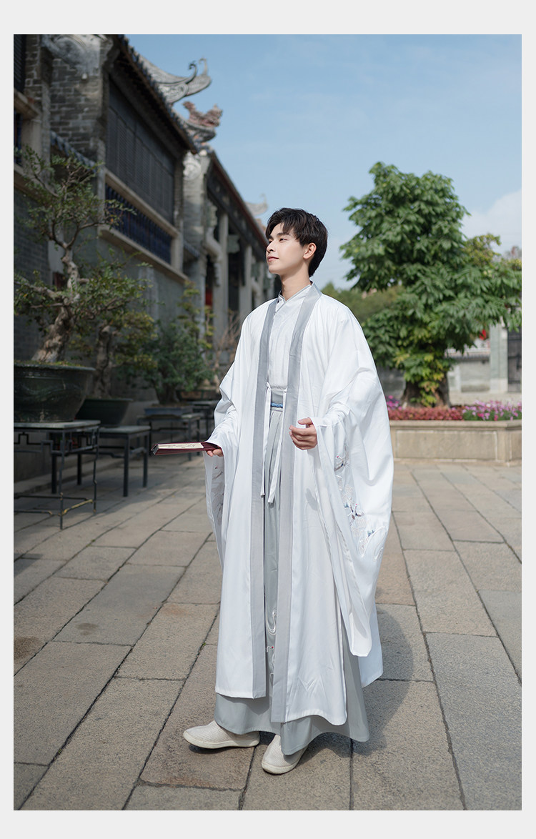 原创绣花传统交领汉服男女款非古装cp情侣大氅汉服氅衣广袖