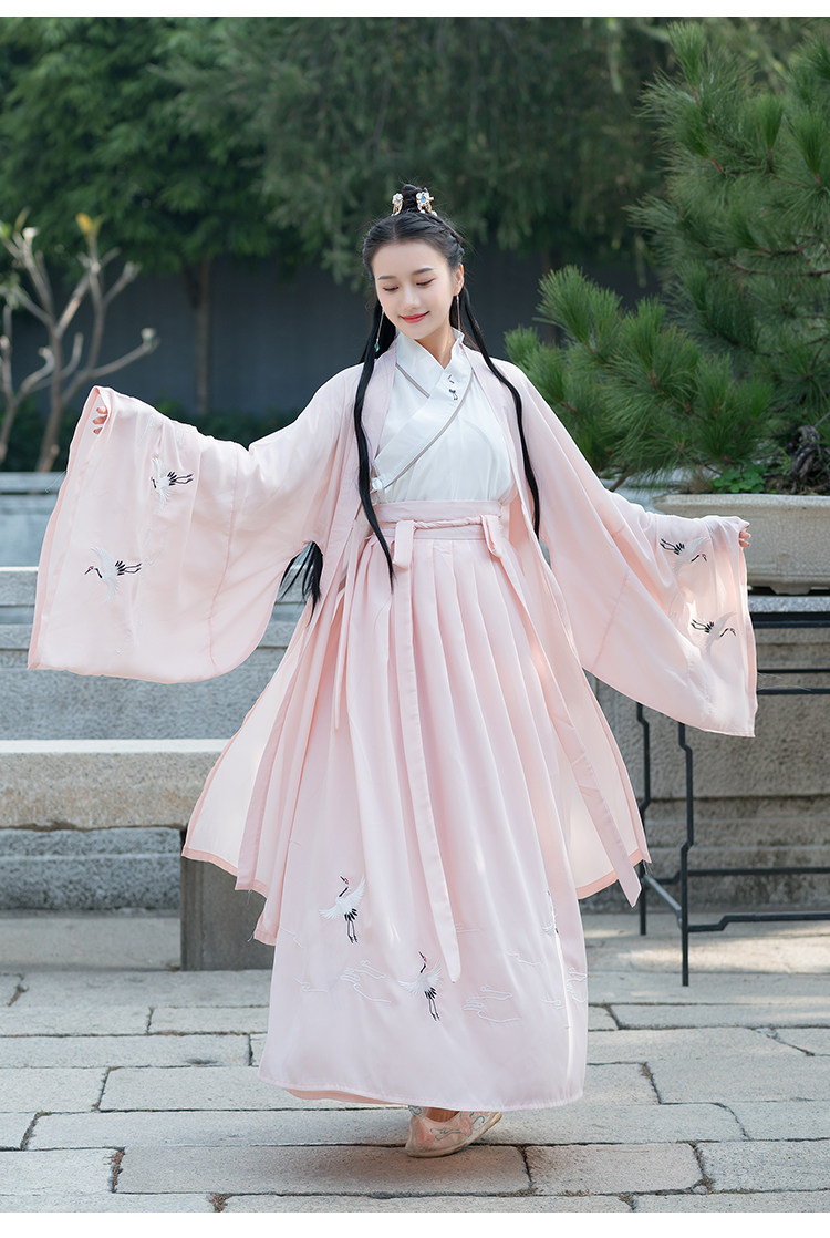 9268#原创绣花大氅汉服氅衣广袖大袖衫非古装外套情侣班服表演服