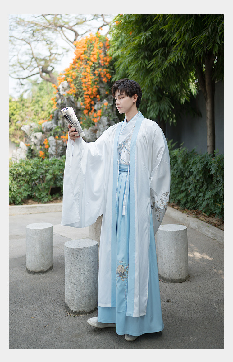 9271#原创绣花汉服氅衣广袖大袖衫非古装外套情侣装大氅表演套装