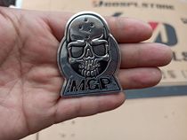 MGP aluminum alloy header label skull head