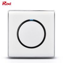 PUXI 86 type led light point switch socket wall concealed point switch self-reset any point five-hole panel