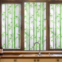 Electrostatic window film Chinese 3d bamboo toilet living room anti-light transmission opaque frosted window sticker
