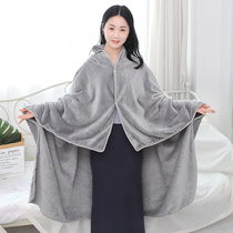 Thickened home cloak lazy blanket lunch break shawl cloak spring and autumn students cute cartoon multi-kinetic blanket baby blanket