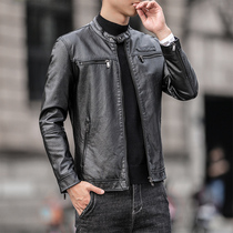 Real leather fur coat mens spring and autumn season new collar floor sheep leather jacket jacket for manicure Handsome Gas Locomotive Clothing