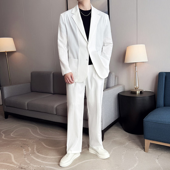 Summer men's ultra-thin suit loose drapery casual and fashionable sun protection suit two-piece set trendy men's clothing
Summer men's ultra-thin suit loose drapery casual and fashionable sun protection suit two-piece set trendy men's clothing