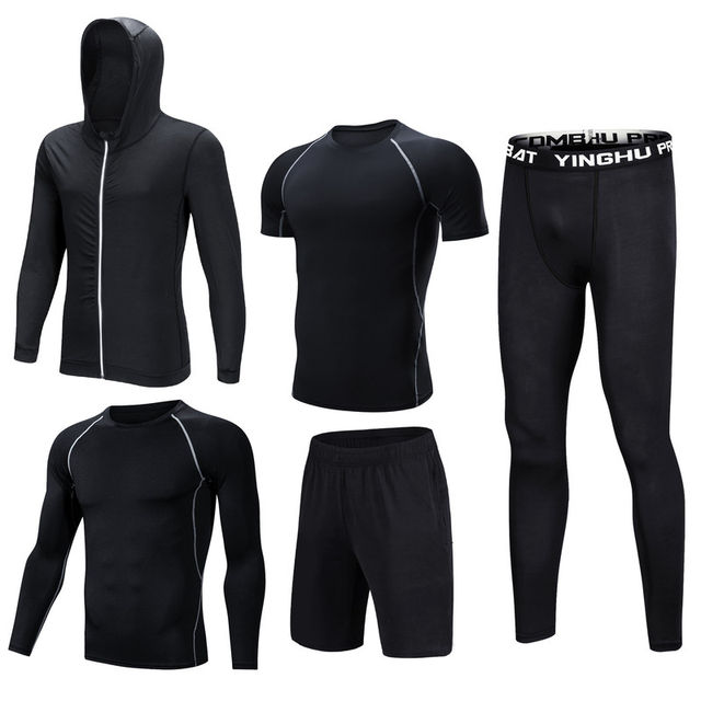 Bujinno suit men's sports quick-drying tights training clothes running basketball outdoor night morning run autumn and winter fitness Bujinno suit men's sports quick-drying tights training clothes running basketball outdoor night morning run autumn and winter fitness
