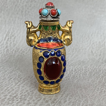 Ten-product gift gems do old antiques Miscellaneous pure copper exquisite with spoon high quality snuff bottle double-sided ornaments