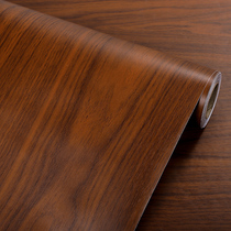 Brown cherry wood thickened waterproof Boeing soft sheet self-adhesive wood grain sticker desk old furniture refurbished simulation