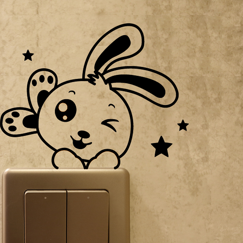 电源开关贴纸墙贴画欧式创意家居装饰品卡通可爱动物插座贴个性产品展示图3