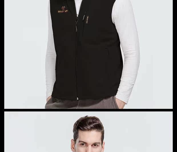 正品bulletant抓绒衣男款马甲 保暖摇粒绒抓绒背心户外夹克